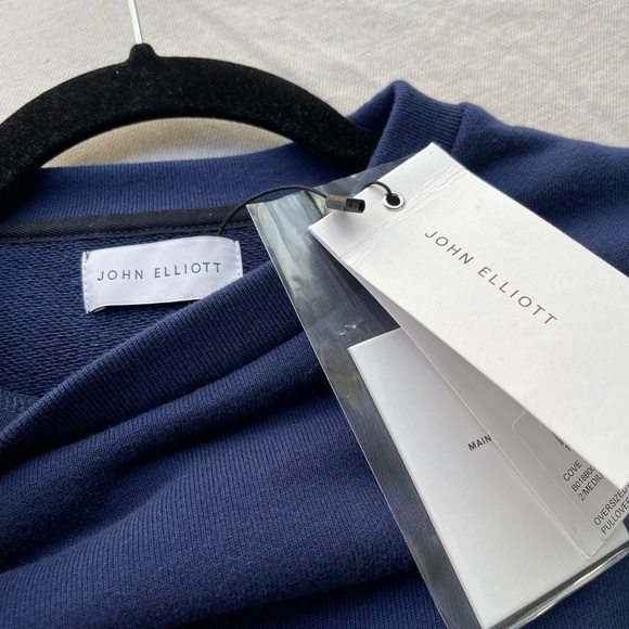 Men’s John Elliot Navy Oversized Pullover Sweatshirt - Size Medium - Picture 3 of 6